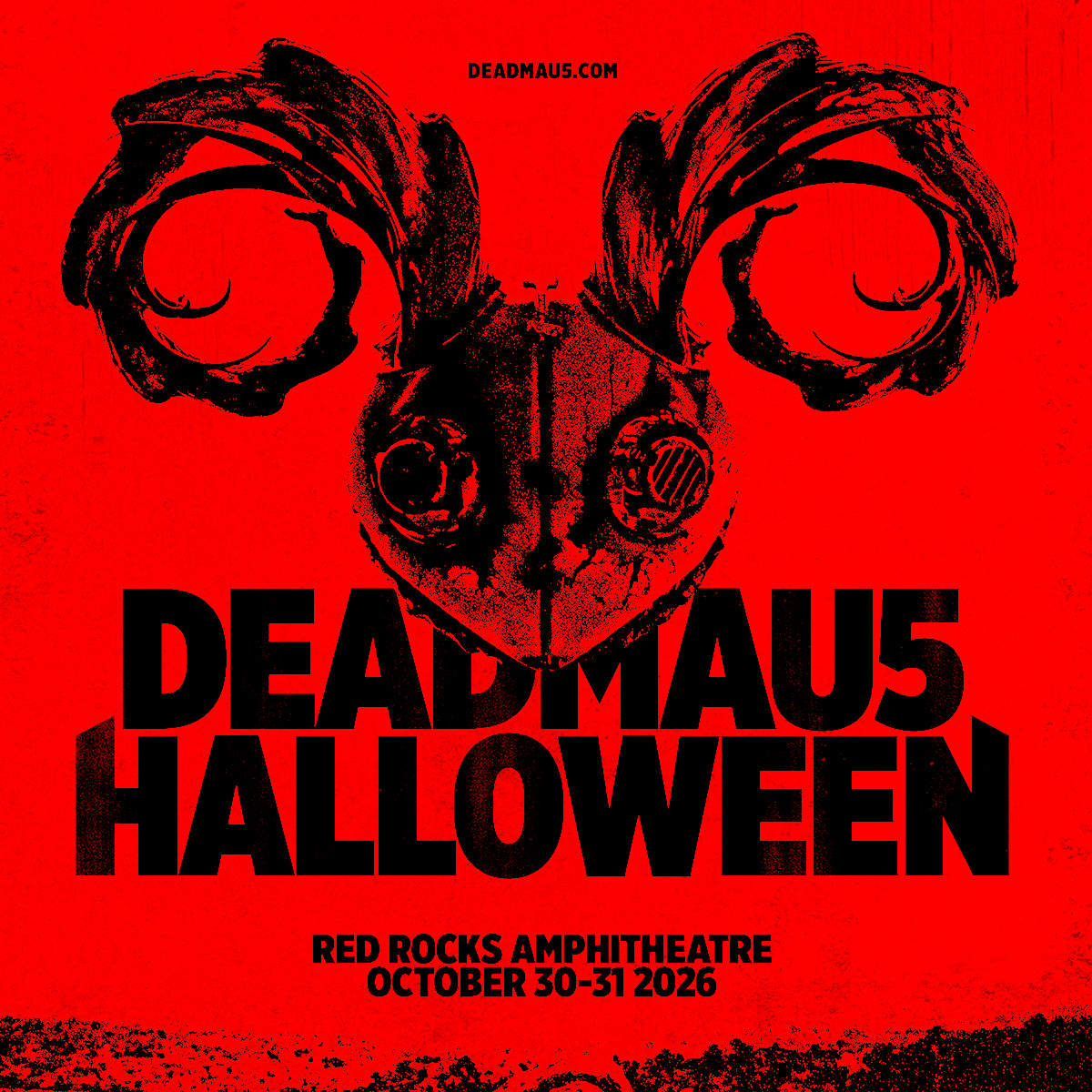 Official deadmau5 Halloween Red Rocks Amphitheatre poster for October 30 and 31, 2026